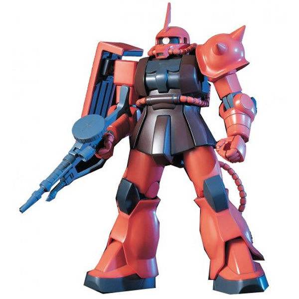 Modèle Gunpla HG 1/144 MS-06S Zaku II rouge, version Char Aznable de Mobile Suit Gundam, figurine articulée Bandai.