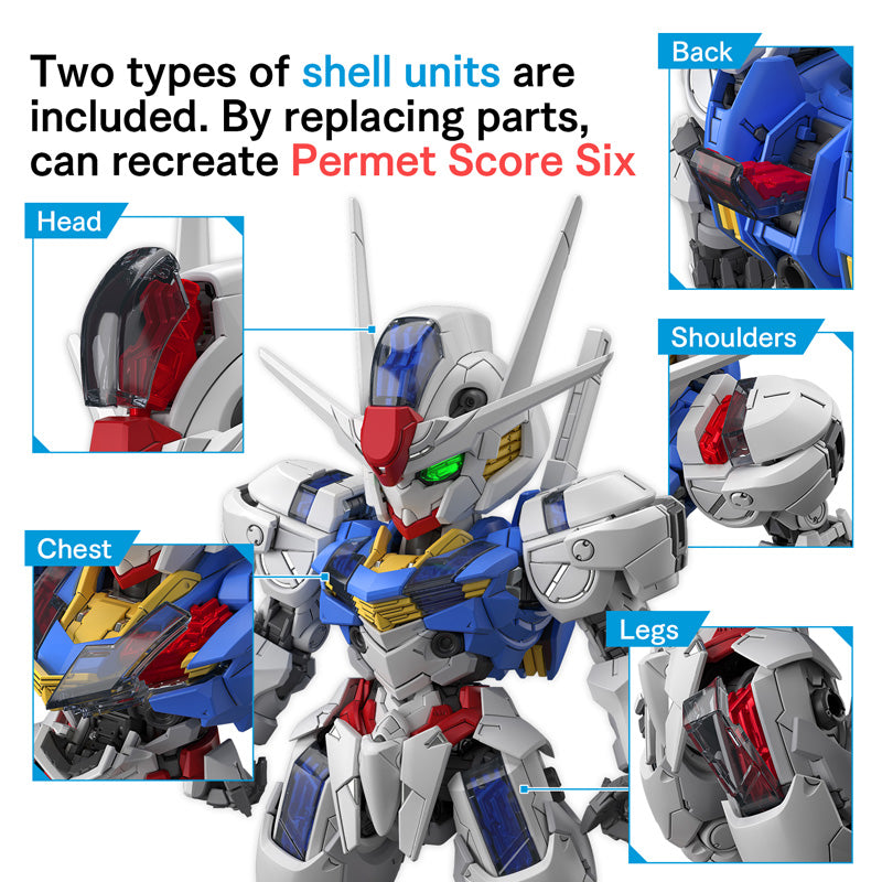 Gunpla Gundam Aerial MGSD 1 100 avec bouclier et fusil en version SD détaillée