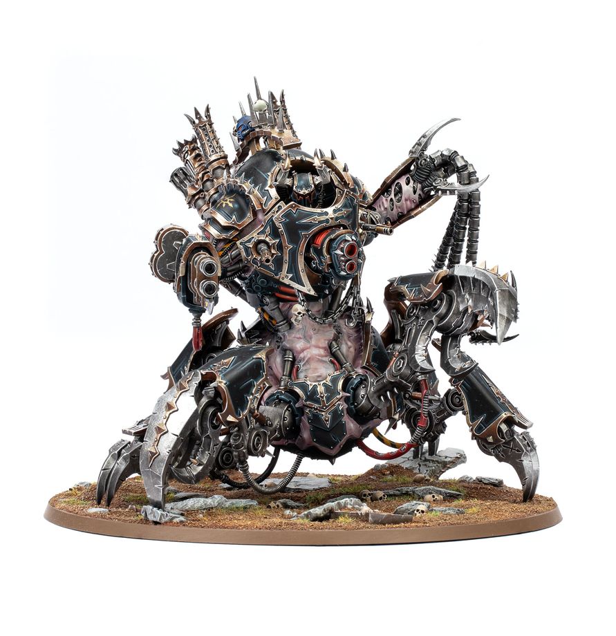 Warhammer 40,000 Chaos Space Marines Profanateur contenant 1 figurine Citadel de machine-démon arachnéenne avec griffes, lames et armement lourd.