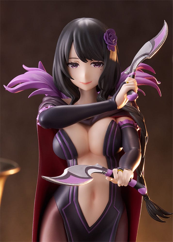 Figurine Elsa Granhiert Re Zero Pop Up Parade L avec dagues et tenue violette dans une pose élégante et dangereuse