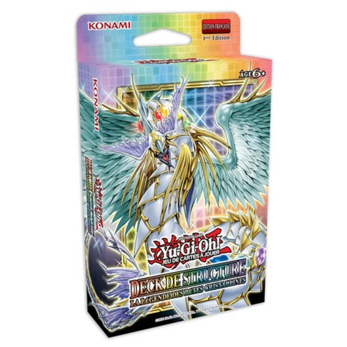 Boîte du Deck de Structure Yu-Gi-Oh! La Légende des Bêtes Cristallines avec Dragon Arc-en-Ciel en illustration.