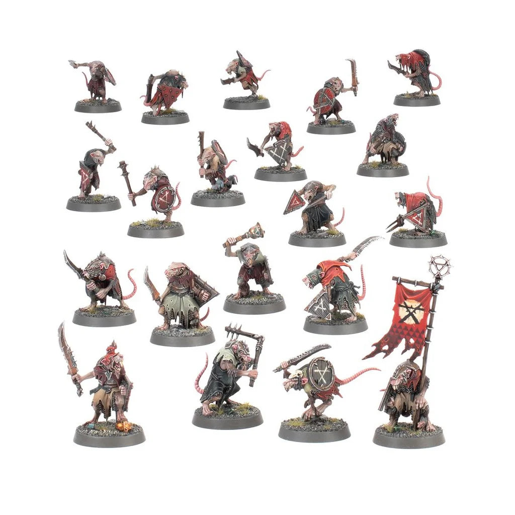 Boîte Warhammer Age of Sigmar Set de Découverte avec figurines Stormcast Eternals et Skavens, peintures et accessoires