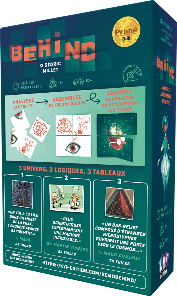 Behind jeu puzzle narratif coopératif boîte officielle Kif Edition