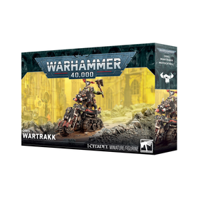 Boîte Warhammer 40,000 Orks Wartrakk Motoch’nill contenant 1 figurine Citadel de véhicule ork chenillé armé.