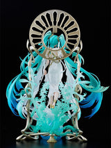 igurine Hatsune Miku PVC 1/7 – Version Yoneyama Mai, robe blanche et socle décoratif doré, 34 cm