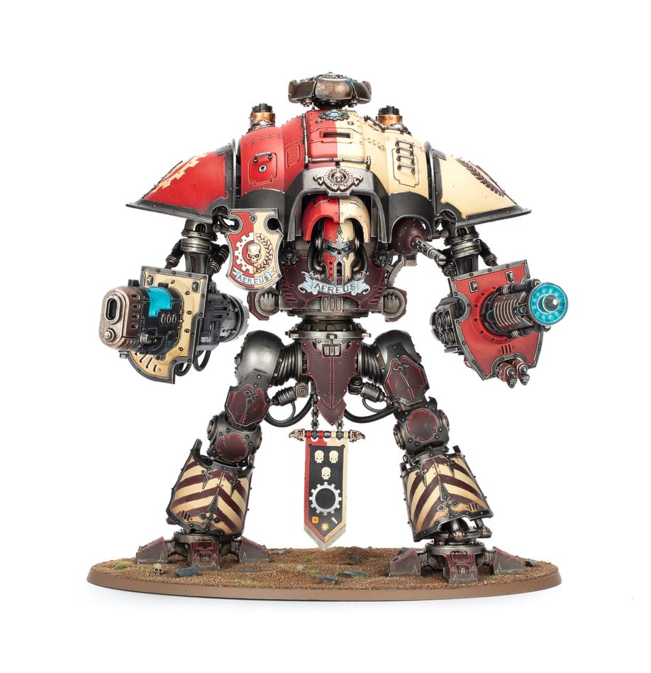 Boîte Warhammer 40,000 Imperial Knights : Knight Questoris, figurine Citadel plastique modulable.
