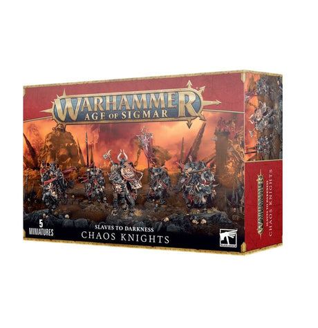 Boîte Warhammer Age of Sigmar Slaves to Darkness Chaos Knights avec 5 figurines montées