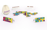 Boîte du jeu Chromino avec tuiles en bois colorées, domininos de couleur et indications 1 à 6 joueurs, dès 6 ans, 30 minutes.