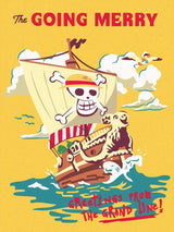 CreArt Ravensburger One Piece The Going Merry Postcard, peinture par numéros 18 x 24 cm avec Luffy et le navire Going Merry.