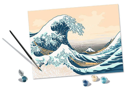 CreArt Ravensburger Collection d’Art Hokusai La Grande Vague, peinture par numéros 40 x 30 cm avec l’estampe japonaise La Grande Vague de Kanagawa.