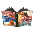 Album de collection Disney Lorcana ouvert avec illustrations de Mickey, Vaiana, Cruella d’Enfer, Maléfique, Hercule, Simba et Kronk.