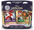 Coffret de démarrage 2 joueurs Disney Lorcana avec Buzz l’Éclair et Mme Indestructible, contenant 2 decks, 2 boîtes de deck et 2 compteurs de Lore.