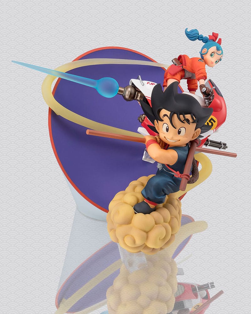 Figurine Figuarts ZERO Goku et Bulma – Dragon Ball – PVC – Moto et Nuage Magique – Version enfance