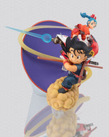 Figurine Figuarts ZERO Goku et Bulma – Dragon Ball – PVC – Moto et Nuage Magique – Version enfance