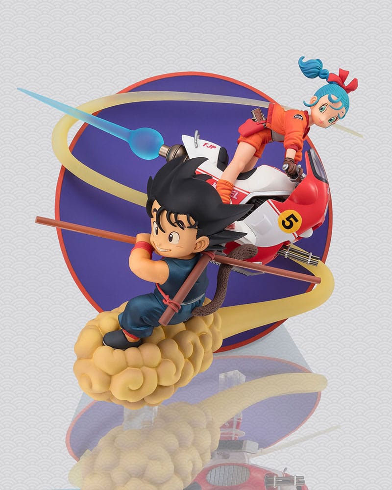 Figurine Figuarts ZERO Goku et Bulma – Dragon Ball – PVC – Moto et Nuage Magique – Version enfance