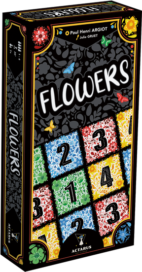 Flowers jeu de cartes stratégique Actarus Editions boîte illustrée colorée