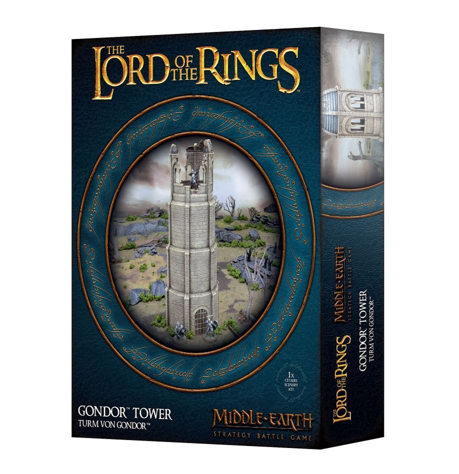 Boîte Middle-earth Strategy Battle Game Gondor Ruins avec éléments de décors modulables en ruine