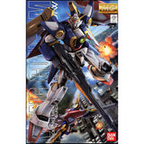 Gunpla MG 1/100 Wing Gundam TV version avec Buster Rifle et bouclier rouge, modèle articulé Bandai.