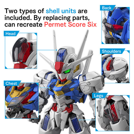 Gunpla Gundam Aerial MGSD 1 100 avec bouclier et fusil en version SD détaillée