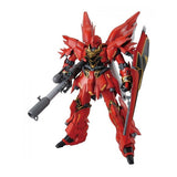 Gunpla MG 1/100 Sinanju Anime Color Ver Gundam Unicorn maquette Bandai rouge et or avec bouclier