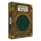 Boîte du jeu de cartes Horreur à Arkham Lovecraft Letter de Z-Man Games, avec coffret illustré façon livre ancien, ornements dorés, symbole occulte vert et titre Lovecraft Letter en lettres dorées.