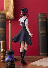 Figurine Pop Up Parade de Kaguya Shinomiya (Kaguya-sama: Love is War) en uniforme scolaire noir, dans une pose gracieuse et mystérieuse