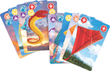 Kites jeu coopératif Matagot boîte illustrée cerfs-volants colorés