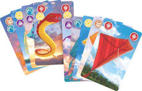 Kites jeu coopératif Matagot boîte illustrée cerfs-volants colorés