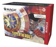 Bundle Magic: The Gathering Marvel Super Heroes en français avec 9 boosters de jeu, illustré avec Captain America, Thanos et Falcon.