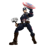 Boîte Marvel Blokees Champion Class Captain America Infinity Saga avec le héros tenant son bouclier et le marteau de Thor.