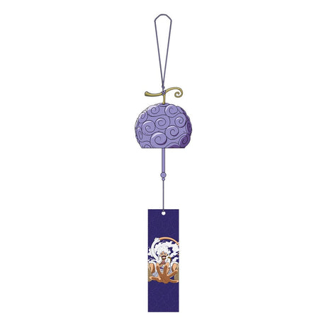 Clochette à vent One Piece représentant le Gomu Gomu no Mi avec une languette décorée de Luffy.