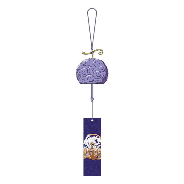 Clochette à vent One Piece représentant le Gomu Gomu no Mi avec une languette décorée de Luffy.