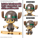 Set One Piece Chopper Robo Super Vol.2 Heavy Armor et Vol.3 Horn Dozer avec Chopper dans deux véhicules mécaniques à assembler.