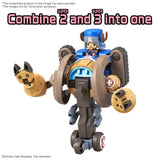 Set One Piece Chopper Robo Super Vol.2 Heavy Armor et Vol.3 Horn Dozer avec Chopper dans deux véhicules mécaniques à assembler.
