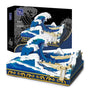 Set de construction Pantasy représentant la Grande Vague de Kanagawa en briques, avec bateaux et vagues en relief.