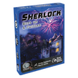 Boîte bleue du jeu Q System Sherlock Mort un 4 Juillet de Geek Attitude Games, illustrant un manoir illuminé par des feux d'artifice, avec un crâne sombre dans le ciel nocturne.