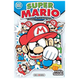 Couverture de Super Mario Manga Adventures Tome 18 de Yukio Sawada, avec Mario courant au premier plan, entouré de Luigi, Yoshi et plusieurs versions de Mario sur fond bleu, éditions Soleil Manga.