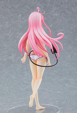 Figurine Pop Up Parade de Lala Satalin Deviluke (To Love-Ru Darkness), en bikini blanc et violet, avec ses cheveux roses et sa queue démoniaque emblématique.