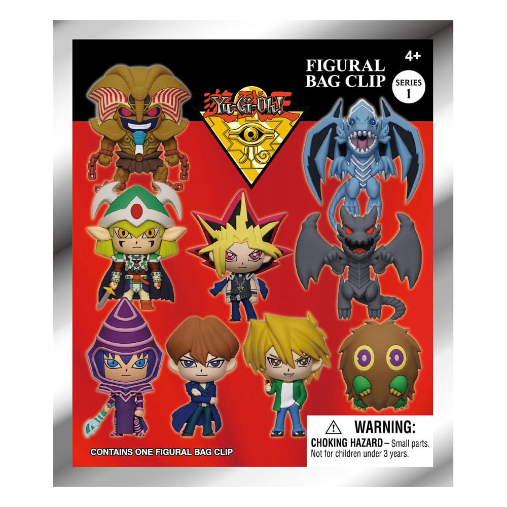 Yu-Gi-Oh! Series 1 avec porte-clés 3D à collectionner, featuring Yugi, Kaiba, Joey, Magicien Sombre et autres personnages emblématiques.