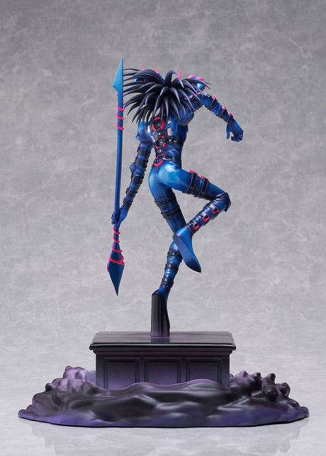 Figurine Dark Magician of Chaos de Yu-Gi-Oh! sur socle avec cercle magique.