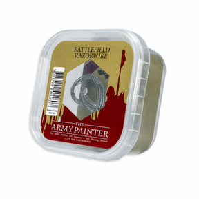 Boîte de fil barbelé miniature Battlefield Razorwire de The Army Painter, utilisé pour décorer les socles de figurines.