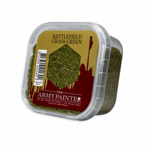 Boîte de flocage vert Battlefield Grass Green de The Army Painter, pour socles de figurines et décors.