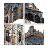Boîte Killzone: Volkus pour Kill Team avec décors urbains en ruines et tapis de jeu