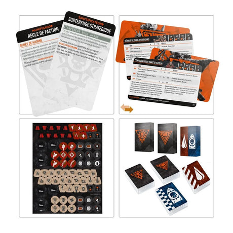 Boîte Kill Team : Sang et Zèle avec figurines des Sororitas et Cultes du Chaos, décors et livre de missions