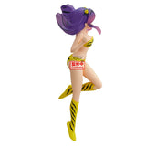 Figurine Urusei Yatsura Glitter & Glamours Lum Sparkle par Banpresto avec cheveux violets et tenue tigrée jaune.